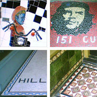 A montage of mosaics and tiles from Te Aro