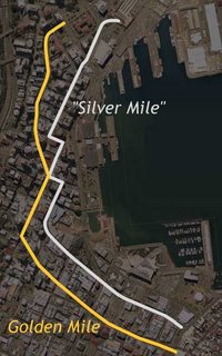 Map of the Golden and 'Silver' Miles in Wellington