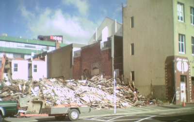 A site between Jessie and Vivian streets being demolished