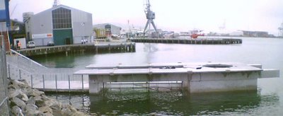 Len Lye's Water Whirler - pier nearing completion