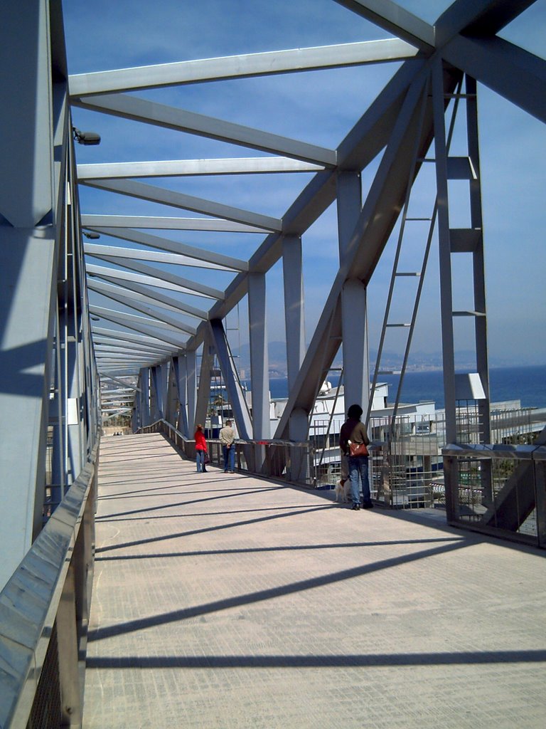 Bridge over Barcelona Forum Water
