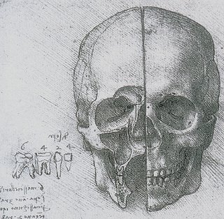 Leonardo da Vinci (1452-1519) - desenho para o estudo anatómico do crânio (1510)