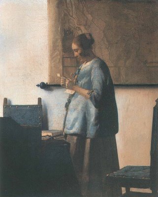 Johannes Vermeer (1632-1675) - Mulher de azul lendo uma carta