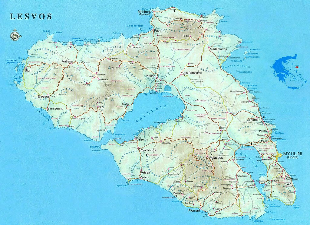 Kort Over Lesbos Plomari Det lille hus Kort Over Lesbos