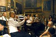 A jazz band performs at Preservation Hall in the French Quarter in New Orleans in this April 26, 2004 file photo. Like most of the French Quarter, Preservation Hall, parts of which date back to a private residence built in 1750 when New Orleans was still a French colony, suffered only minimal damage from Katrina. (AP Photo/Cheryl Gerber)