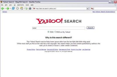 Yahoo! Blogs RSS search