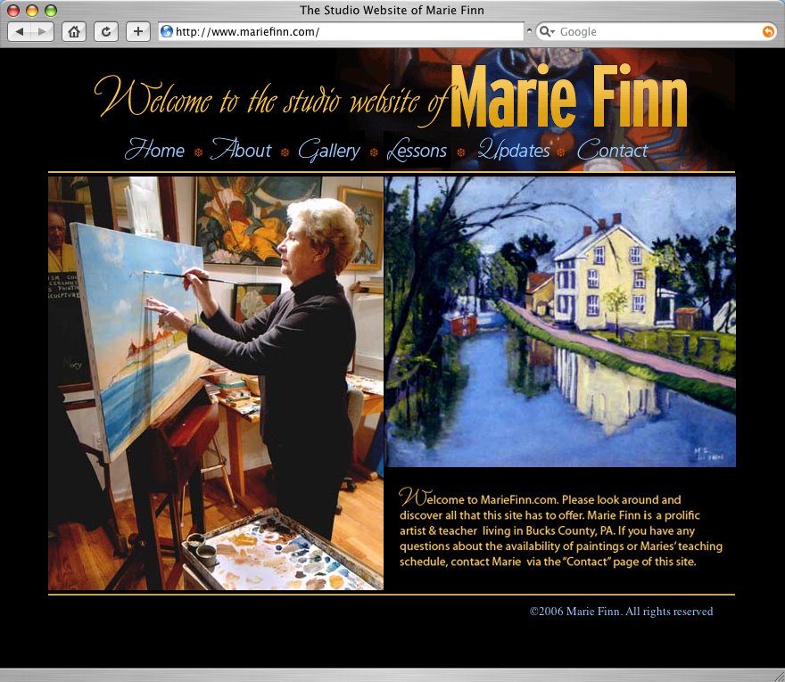 Artists of Yardley AOY Member Marie Finn's website has