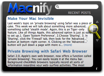 Screenshot of MacNify Widget
