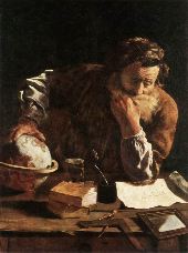 The Scholar by Domenico Feti (b. ca. 1589, Roma, d. 1623, Venezia)