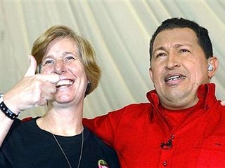 Cindy Sheehan sucks up to Hugo The Huge Chavez. http//markinmexico.blogspot.com/ Mark in Mexico, moderate to conservative opinion on news politics government and current events. News and opinion on Mexico.