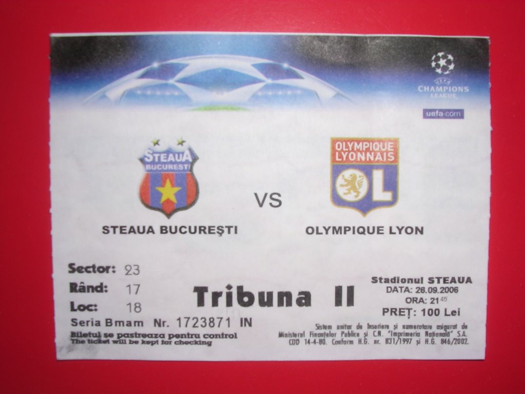 ルーマニア 晴れ時々曇り: 2006-07 UEFAチャンピオンズリーグ 4（グループリーグE 第2節）