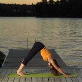 yoga training on the lake