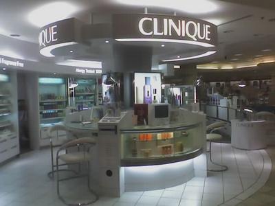 ... . Clinique cosmetics counter. Photographed with camera phone 80205