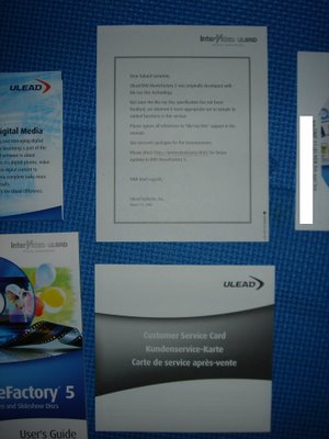 The Blu-ray notice and the tech support card