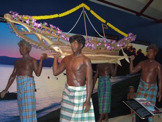 Diorama of sea gypsy boat floating ceremony