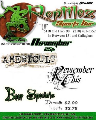Americult and Remember This at Reptilez Sports Bar