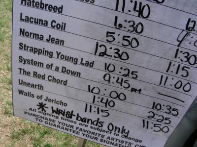 Ozzfest Signing Schedule