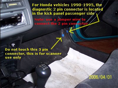 Honda accord diagnostic connector location