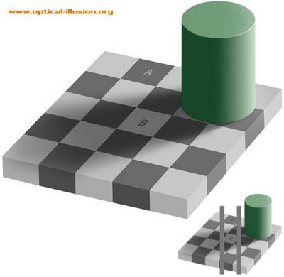 A and B Squares Illusion