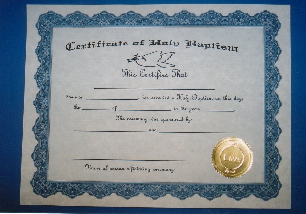 Adult Baptism Certificate 3