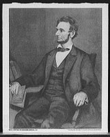 Abraham Lincoln, seated in chair, Library of Congress, Prints and Photographs Division [reproduction number, LC-D416-31]