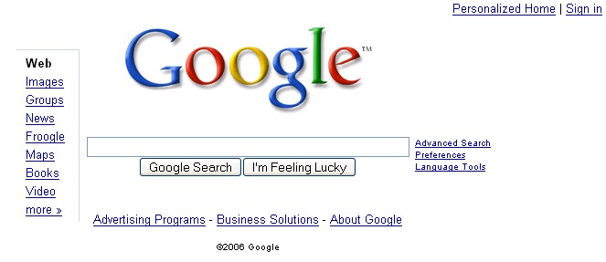 New Google Homepage Design  