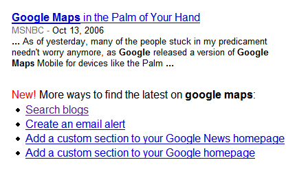 The bottom of a search result page in Google News