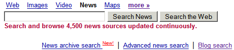 Google News homepage