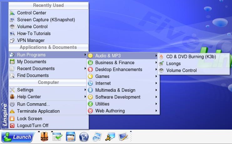Linux Diaries: Linspire 5.0.54 Desktop & Program List