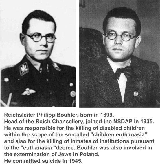 Philip Bouhler, responsable de la eutanasia infantil en 1939; luego se dedicó al exterminio de judíos polacos