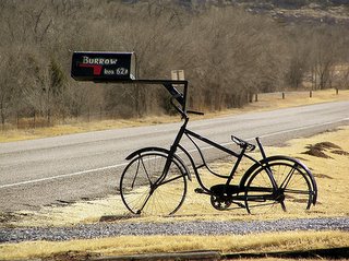 Mailbox mounted on a bicycle