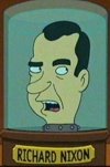 Nixon's pickled head (from Futurama)