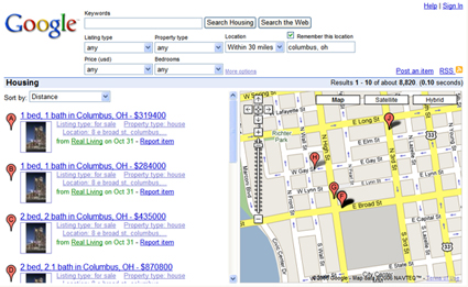 Google Search for Housing Property Screenshot