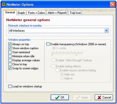 NetMeter Options Screenshot