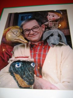 Mr Dressup with Casey and Finnegan and the other, less important puppets