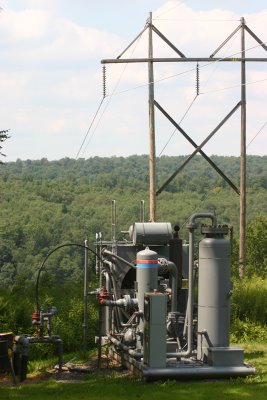 Oil and Gas Company equipment near Tionesa old-growth forest in Allegheny NF