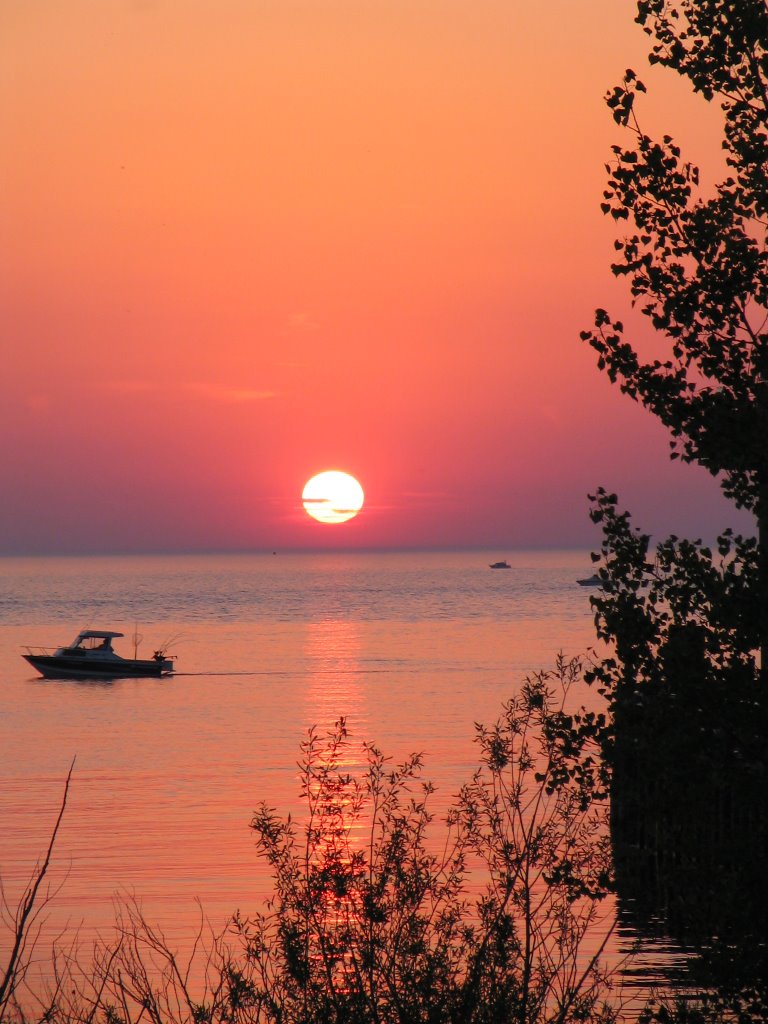 Lake Michigan at sunset, Manistee, MI