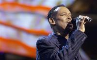 Singer Luther Vandross entertains the crowd at the Democratic National Convention in Los Angeles