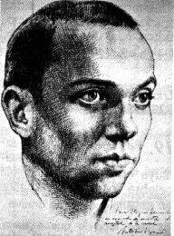 Miguel Hernández, en el conocido retrato ralizado por Buero Vallejo días atrás a su muerte