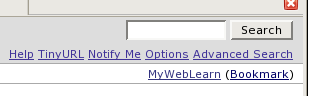Screen capture of the MyWebLearn bookmarking functionality