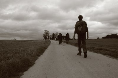 promenade pédestre - un chemin dans la campagne de Falmignoul, copyright dominique houcmant, goldo graphisme