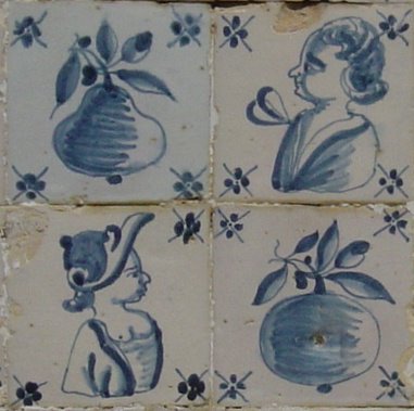 Azulejos de figura avulsa. Foto do autor