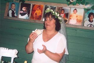 Stacy and the wedding cake-by Joe Blades 2005 - by Joe Blades 19 June 2005.