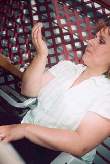 Stacy Underhill Examines something @ Rye's, Fredericton, 16 aug 2005