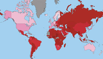 The World of Corruption (Lightest = Least, Darkest = Most