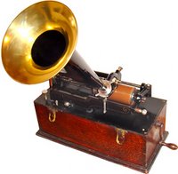 An Edison cylinder phonograph.
