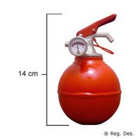 A palm-sized fire extinguisher