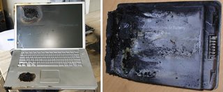 Damaged Apple laptop
