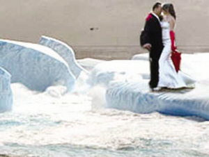 Getting married on an iceberg.