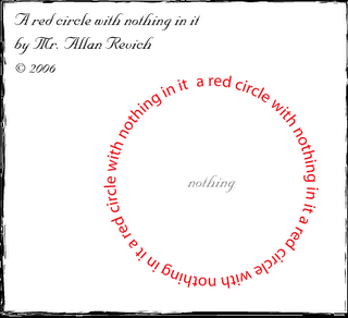 a red circle with nothing in it by mr. allan revich